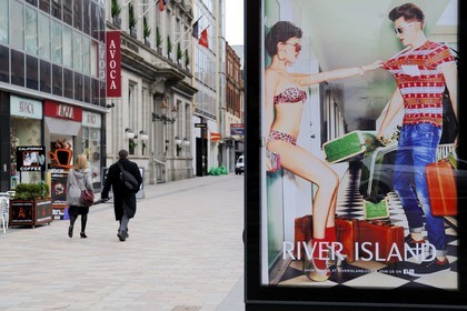 United Kingdom, Northern Ireland, Belfast, pedestrian and  shopping Arthur street of the city center