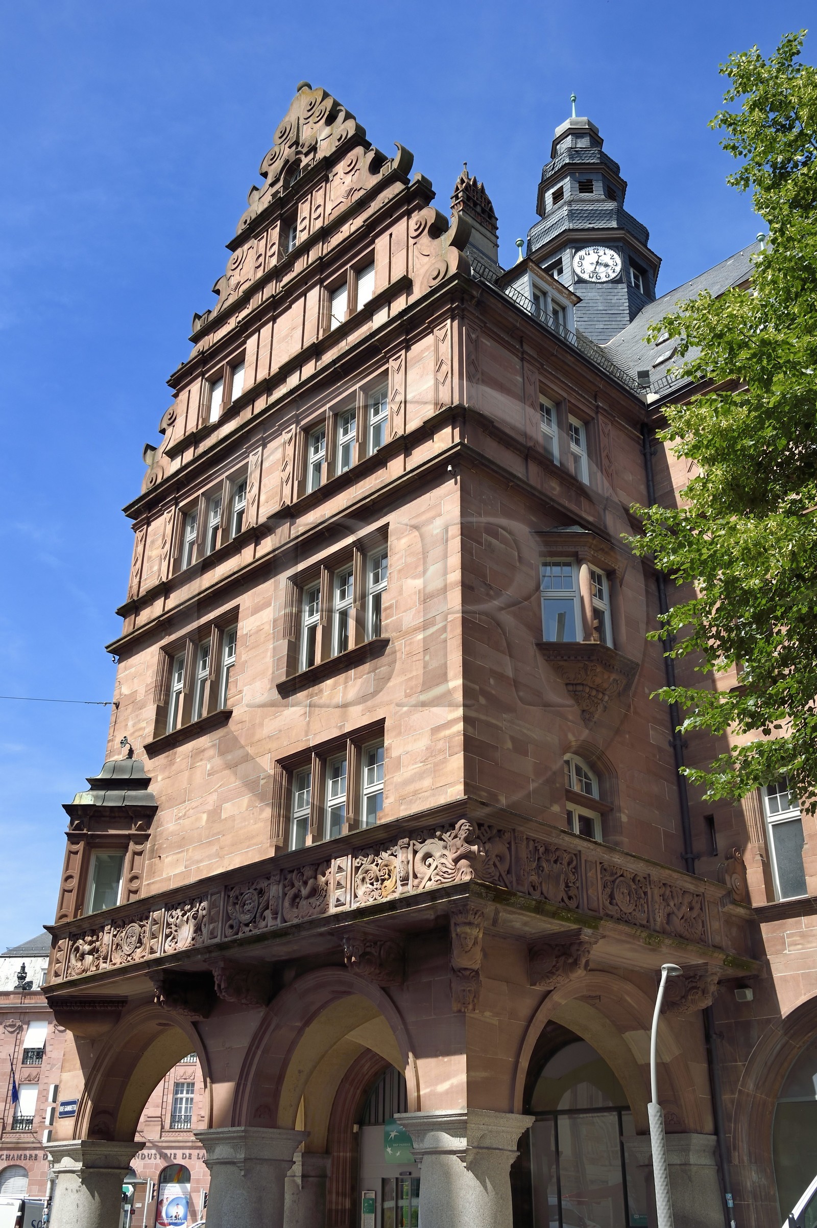 France, Moselle (57), Metz, quartier impérial, Maison de la fédération des corporations destiné à la promotion des Arts et Métiers (Gewerbehaus)