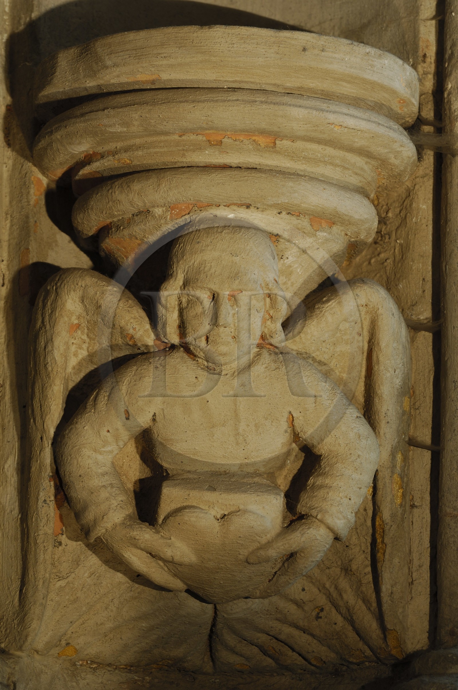 United Kingdom, Scotland, Midlothian, Roslin, Rosslyn Chapel, the angel who brings the heart of the knight to Jerusalem