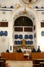 Croatia, Dalmatia, Dalmatian Coast, Trogir, historic center listed as World Heritage by UNESCO, mass in the Benedictine Convent of St. Nicholas church