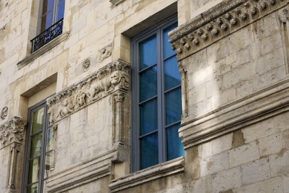 France, Gard, Nimes, romanesque house from the 12th century rue de la Madeleine
