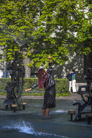 Switzerland, Basel, Theaterplatz, Tinguely's Carnival Fountain (Fasnachtsbrunnen)