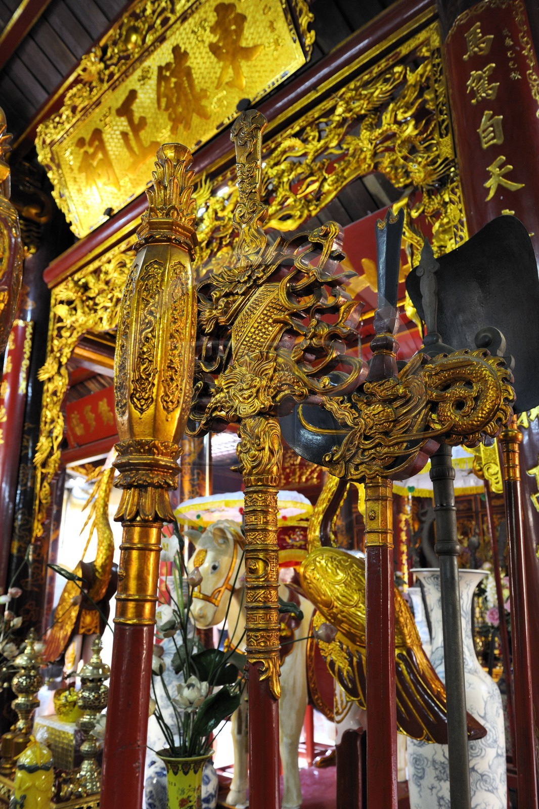 Vietnam, Hanoï, quartier des 36 rues dans la vieille ville, temple Bach Ma