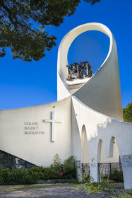 France, Herault, La Grande-Motte, labeled 20th century heritage, Saint Augustin church by architects Jean Balladur and Jean-Bernard Tostivint