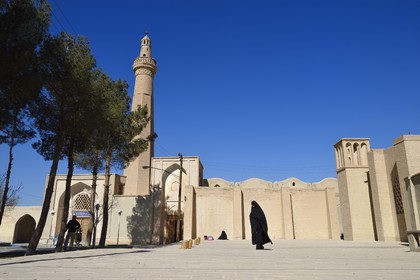 Iran, Province d'Ispahan, désert du Dasht-e Kavir, ville de Nain ou Na'in, la mosquée Jameh de style Khorasani est l'une des plus anciennes (9ème siècle) en Iran et encore en activité aujourd'hui