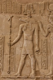 Egypte, Haute Egypte, vallée du Nil, temple de Kom Ombo dédié au dieu Sobek à tête de crocodile