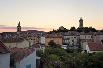 France, Var, Draguignan, the Clock Tower and St. Michael's Church in Old Town