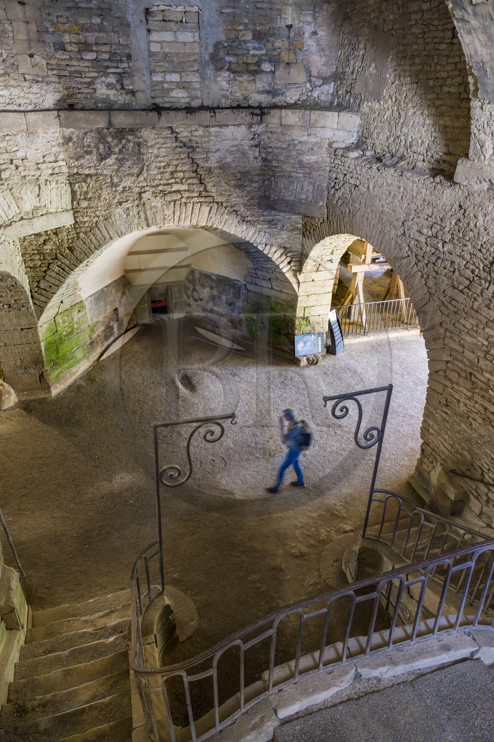 France, Côte-d'Or (21), Buffon, la Grande Forge de Buffon fondée par Georges-Louis Leclerc de Buffon en 1768, le haut fourneau dont l'accès se fait par un escalier majestueux qui permet aux invités de marque d'admirer la coulée du métal en fusion