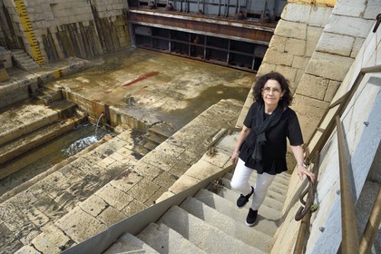 France, Var, Toulon, the naval base (Arsenal), refit basin said small Vauban basin built according to the plans of the engineer Antoine Groignard, the administrator and curator of the National Maritime Museum Cristina Baron