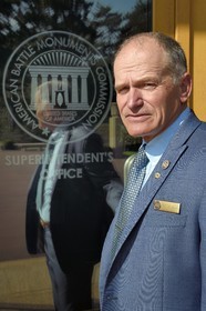 France, Calvados, Colleville sur Mer, the Normandy Landings Beach, Omaha Beach, Scott Desjardins, Superintendent of the Normandy American Cemetery and Memorial