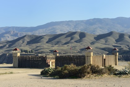 Spain, Andalusia, Almeria Province, Tabernas Desert, Fort Bravo Texas-Hollywood Amusement park where the 7 Mercenaries from John Sturges, Les Petroleuses from Christian-Jaque and A Fistful of Dollars from Sergio Leone were filmed