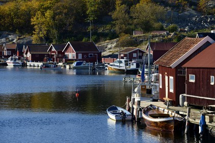 Suède, Västra Götaland, Iles Koster, le detroit de Koster à Vastra bryggan sur l'Ile de Nordkoster
