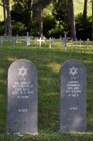 France, Meuse (55), Parc régional de Lorraine, Cotes de Meuse, Viéville-sous-les-Côtes, cimetière militaire allemand de la première guerre mondiale, tombes de soldats juifs