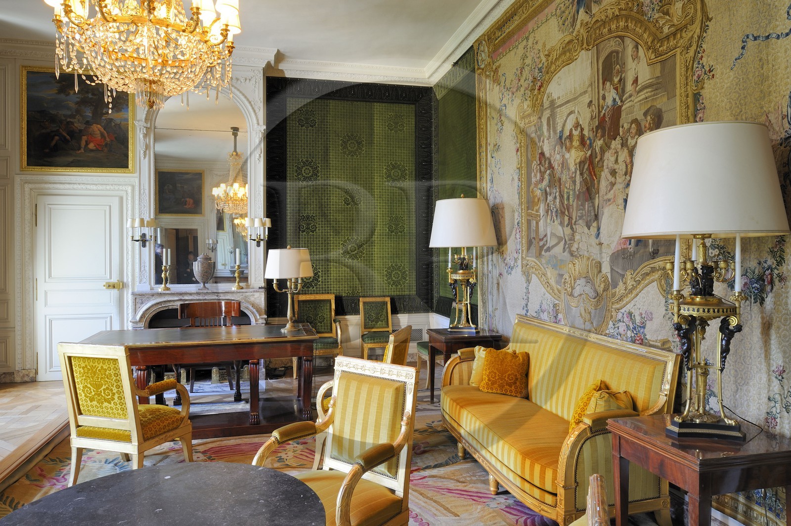 France, Yvelines (78), château de Versailles, classé Patrimoine Mondial de l'UNESCO, Trianon-sous-bois, aile du Grand Trianon, bureau du Général de Gaulle