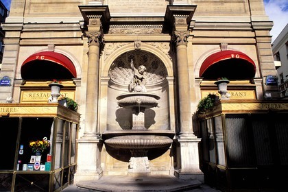 France, Paris, Gaillon square and its fountain