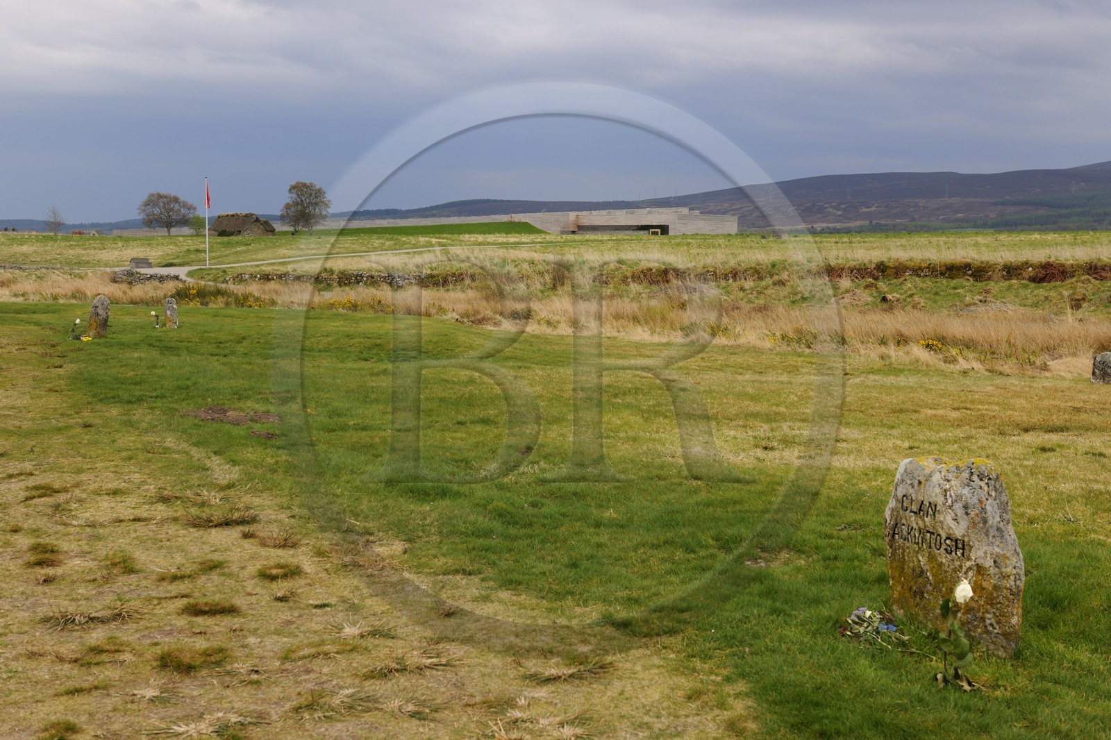 Royaume-Uni, Ecosse, région des Highlands, Inverness, champ de bataille de Culloden et centre des visiteurs au fond