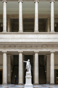 France, Bouches du Rhone, Aix en Provence, Palace of Justice, Court of Appeal, statue of Mirabeau in the lobby of the Verdun Palace