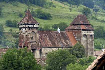 Roumanie, Transylvanie, Valea Viilor (en allemand Wurmloch), l'église fortifiée classée Patrimoine Mondial de l'UNESCO