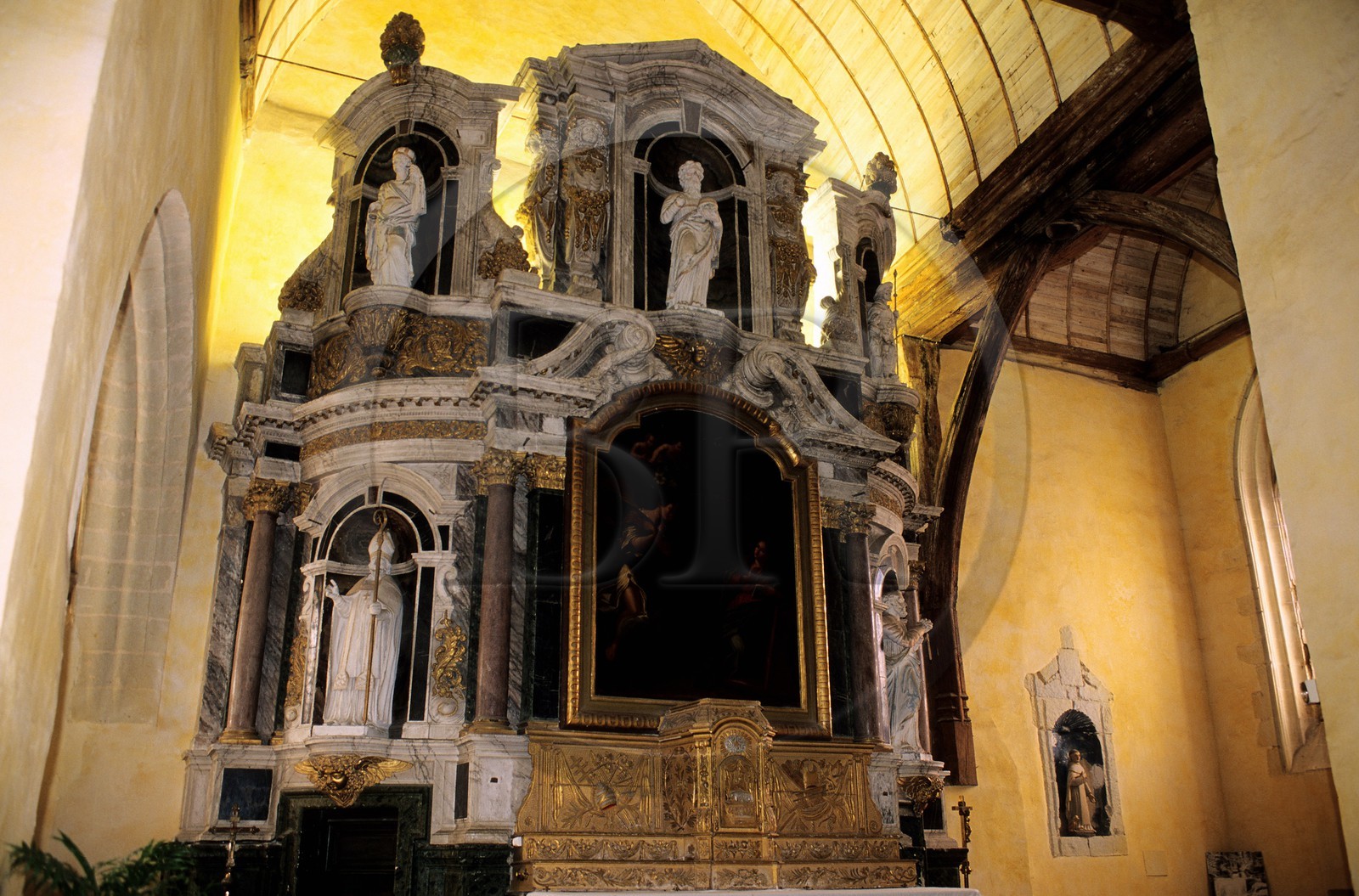 France, Mayenne (53), château-Gontier, retable de l'église de Bazouges