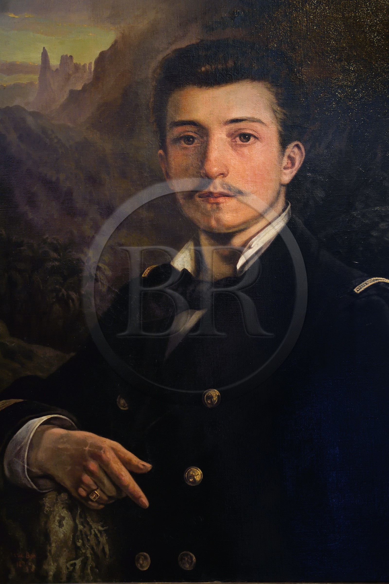 France, Charente-Maritime (17), Rochefort, Musée Hèbre, portrait de Pierre Loti de son vrai nom Julien Viaud en enseigne de vaisseau à Tahiti (par Marie Bon, 1875)