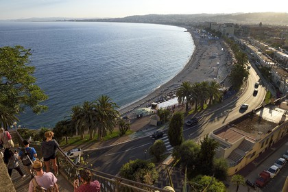 France, Alpes-Maritimes (06), Nice,  la Promenade des Anglais depuis la colline du chateau