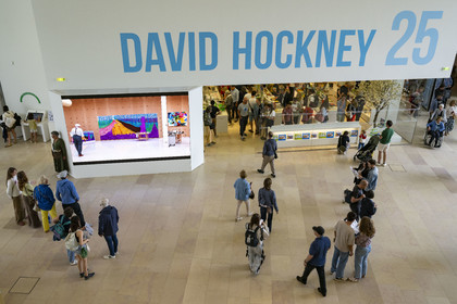 France, Paris, Bois de Boulogne, the Louis Vuitton Foundation by architect Frank Gehry, David Hockney exhibition 25