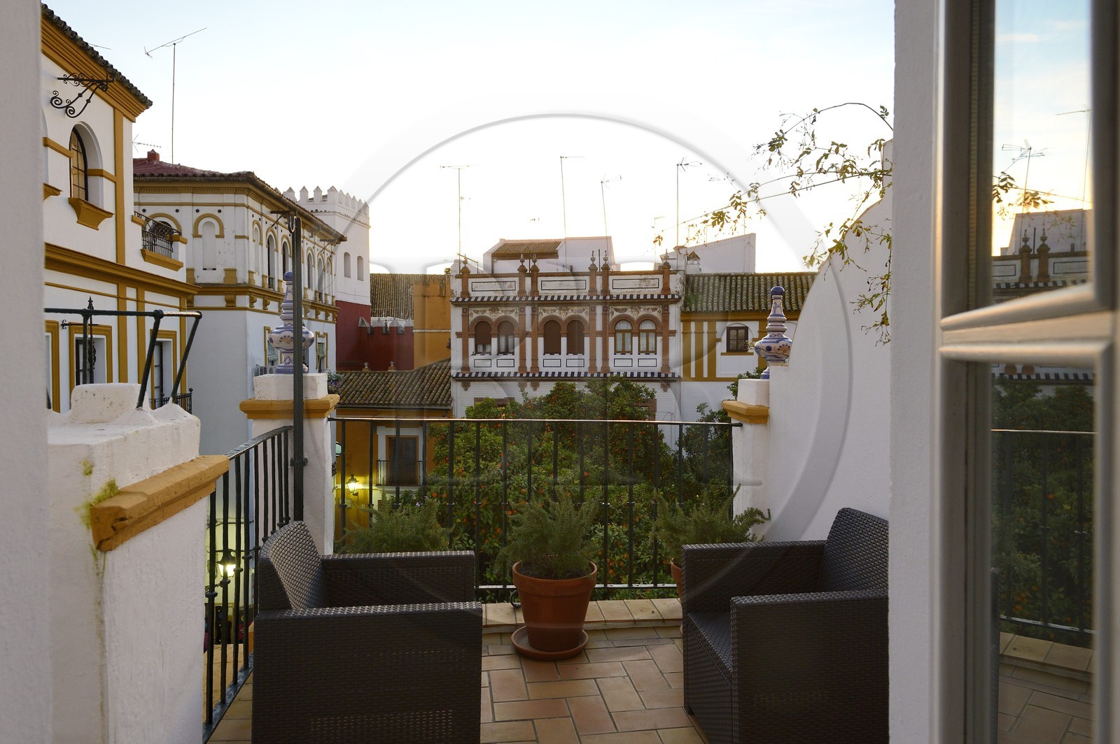 Espagne, Andalousie, Séville, quartier de Santa Cruz, plaza de Dona Elvira, hotel Elvira Palace