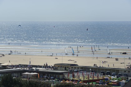 France, Calvados, Pays d'Auge, Deauville, land sailing on the beach