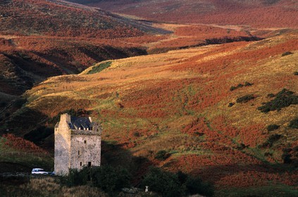 Royaume-Uni, Ecosse, région des Borders, Selkirkshire, Ettrickbridge, tour fortifiée du 15ème siècle