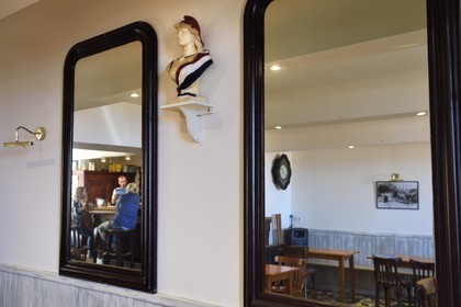 France, Var, Presqu'ile de Saint-Tropez, Ramatuelle, place Gabriel Péri in the heart of the old village, the Cercle du littoral (associative Café)