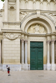 France, Bouches du Rhone, Aix en Provence, Place des Precheurs, the Madeleine church where Paul Cézanne was baptized