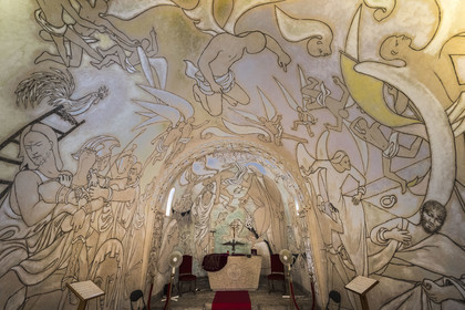 France, Alpes-Maritimes, the Saint Pierre chapel, property of the fishermen's association and decorated by Jean Cocteau