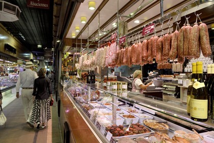 France, Rhone, Lyon, cours Lafayette, les Halles Paul Bocuse (Paul Bocuse covered market), the caterer Gast