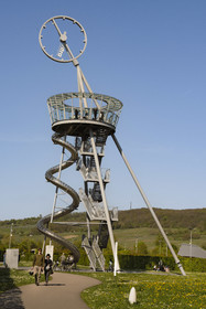 Germany, Bade-Wurtemberg, Weil am Rhein near Basel, the Vitra Campus, the Tour-Toboggan (2014) by German artist Carsten Holler is both a panoramic tower, a slide and a work of art