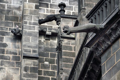 France, Puy-de-Dôme (63), Clermont-Ferrand, cathédrale Notre-Dame de l'Assomption du XIIIe siècle, gargouilles