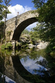 France, Haute Corse, Niolu (Niolo) region, Genoese bridge of Murricciolu over the Calasima river