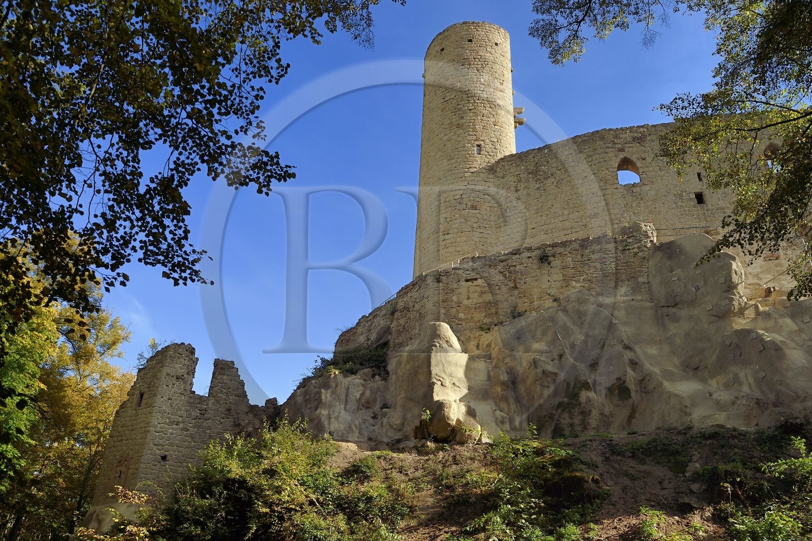 France, Bas-Rhin (67), Route des vins d'Alsace, Andlau, le chateau d'Andlau (Haut-Andlau)