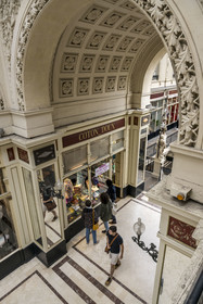 France, Loire Atlantique, Nantes, Graslin district, Passage Pommeray, shopping arcade from 1843 designed by architects Jean-Baptiste Buron and Hippolyte Durand Gasselin