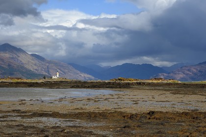 Royaume-Uni, Ecosse, région des Highlands, les Hébrides, Ile de Skye, Péninsule de Sleat, Détroit de Sleat, ile d'Ornsay, Phare d'Ornsay