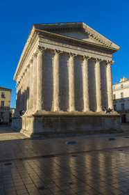 France, Gard, Nimes, the Maison Carrée, an ancient Roman temple from the 1st century BC