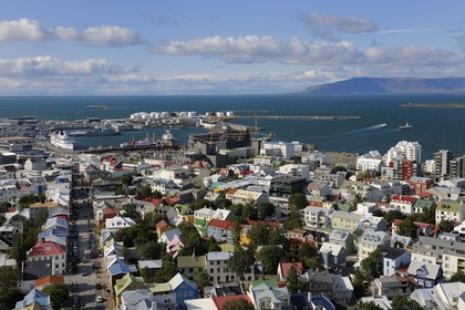 Iceland, Reykjavik, the old town and harbor