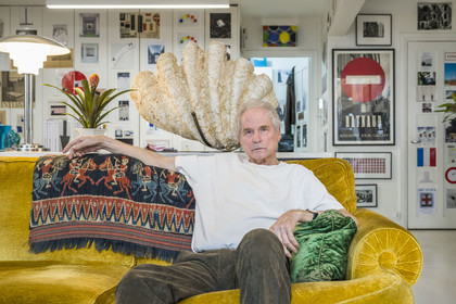 France, Paris, visual artist Jean-Pierre Raynaud in his studio apartment