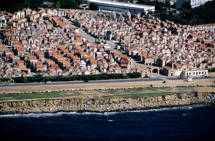 France, Corse du Sud, Ajaccio, sea cemetery (aerial view)