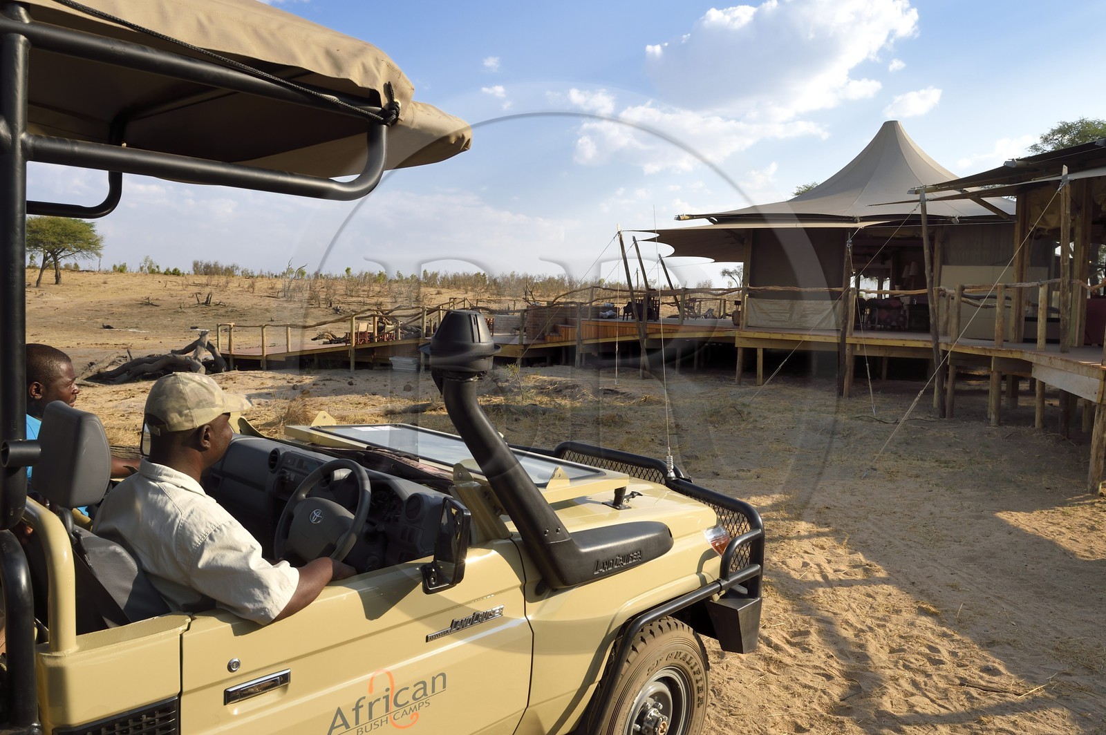 Zimbabwe, province de Matabeleland septentrional, parc national Hwange, Somalisa Camp de African Bush Camps