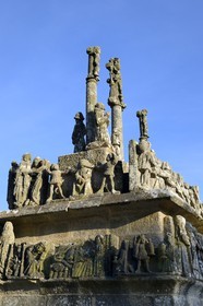 France, Finistere, Saint Jean Trolimon, Tronoen Chapel, detail of the Calvary
