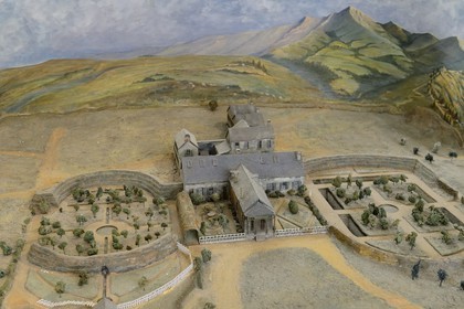 France, Corse-du-Sud (2A), Ajaccio, Musée de la Maison Bonaparte dans la maison natale de Napoléon Bonaparte, maquette de la maison de Longwood à Saint Hélène prêt du musée Fesch