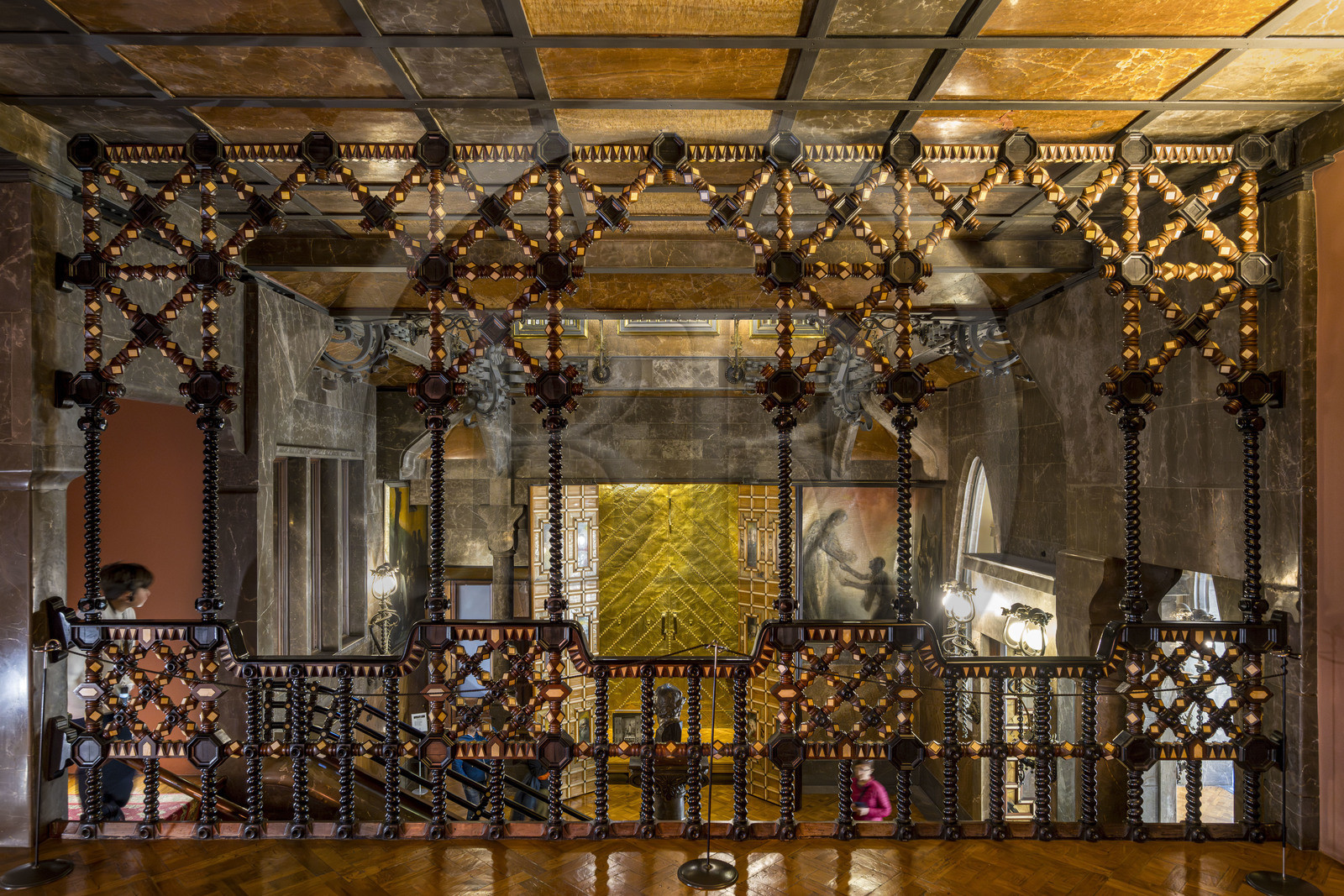 Espagne, Catalogne, Barcelone, le Palais Güell (Palau Güell) construit entre 1886 et 1891 et réalisé par l'architecte du modernisme catalan Antoni Gaudi, site classé au Patrimoine Mondial de l'UNESCO