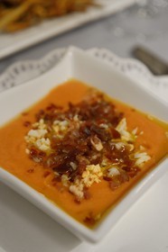 Spain, Andalusia, Cordoba, Restaurant Taberna La Viuda, salmorejo (gaspacho)