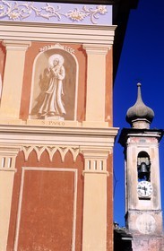 France, Alpes Maritimes, Valley of the Roya (hinterland of Nice), church of the village of Granile in the south of St Dalmas