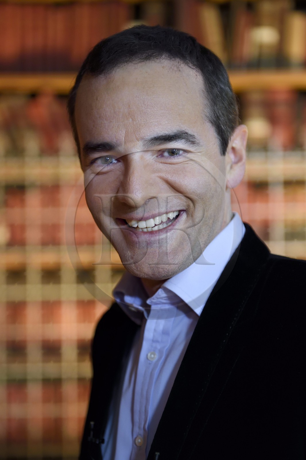 France, Paris (75), les Archives Nationales, Grands dépots, salle de l'Armoire de fer, tournage de l'émission de television L'ombre d'un doute présentée par l'animateur et journaliste Franck Ferrand